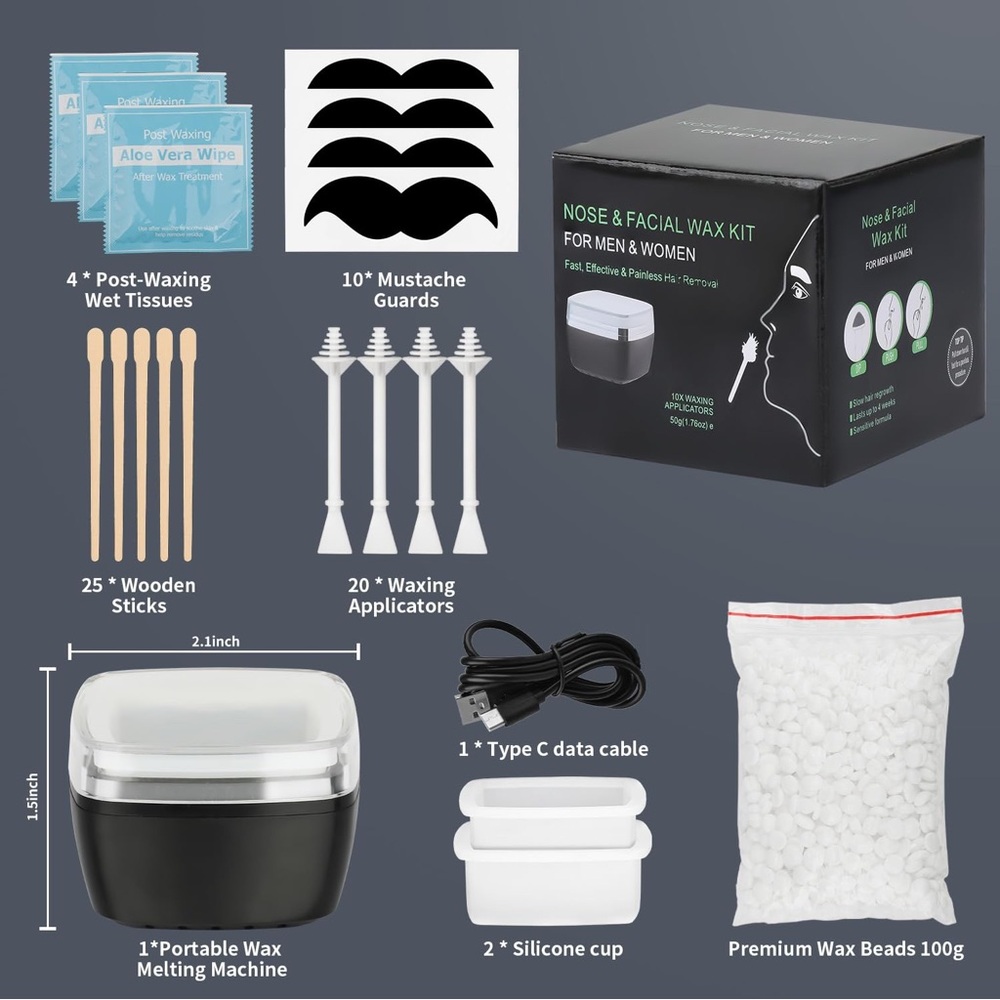 Mini Hair Waxing Kit with 100g of Wax Beads